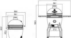 Brico Yakiniku Kamado Barbecue 19 L + Onderstel- Keramische Barbecue