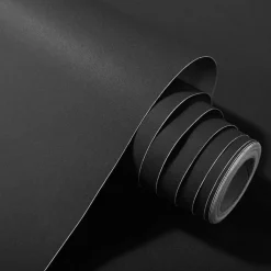 Brico Zelfklevend Behang - Vinyl - Zwart - Zwart Effen - Nero Solido - 122Cmx10M- Vinylbehang