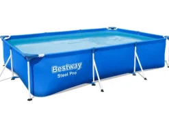 Brico Zwembad Steel Pro Set Rechthoek 300X201X66Cm- Opzetzwembaden Met Pomp